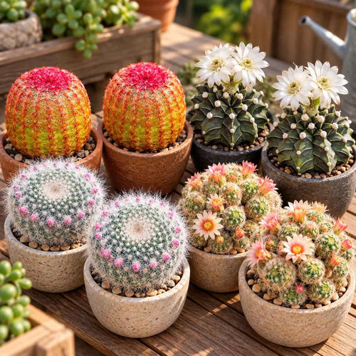 8-Pack Cactus Collection – 4 Unique Varieties, 2 of Each - 2.5''