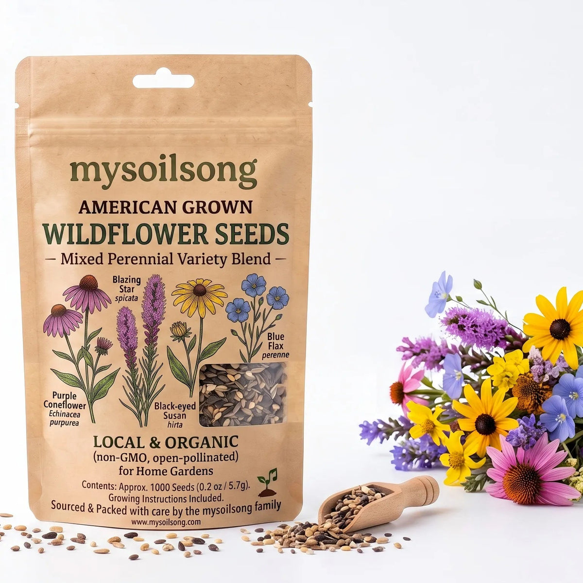 Perennial Wildflower Seed Mix - 1000 Seeds - mysoilsong