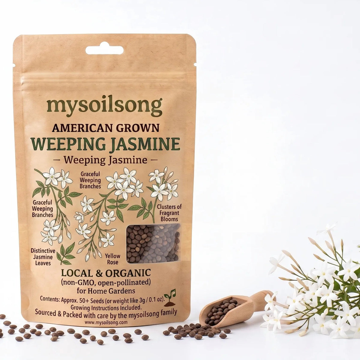 Weeping Jasmine Seeds - 50 Seeds - mysoilsong